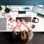 Pink Kawaii Desk Mat, Strawberry Field Desk Pad Large, Extended Mouse Pad Cute - Image 7