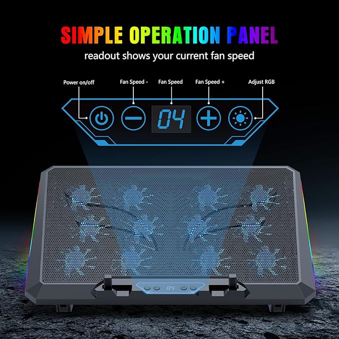 Laptop Cooling Pad with 12 Quiet Fans, Slim Portable - Image 3