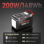 MARBERO 200W Portable Power Station 148Wh Camping Solar Generator Laptop Power - Image 2