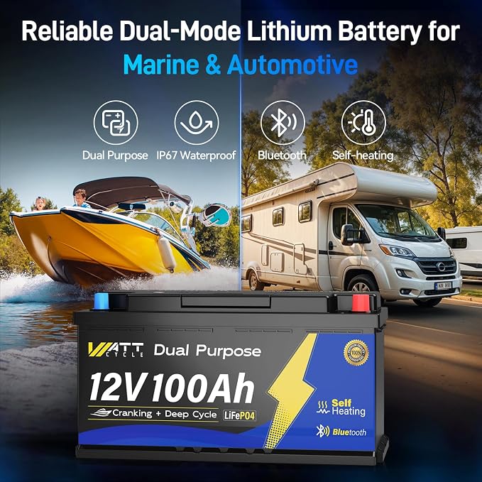 12V 100Ah Bluetooth LiFePO4 Battery, Lithium Battery - Image 2