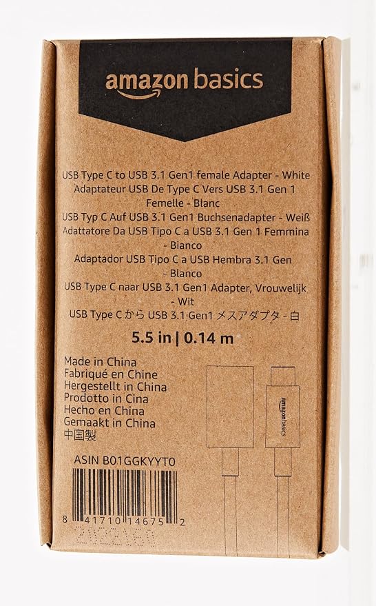 Amazon Basics USB-C to USB-A 3.1 Gen1 Female Adapter Cable Converter, 5Gbps - Image 6