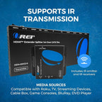 OREI 1x4 HDMI Extender Splitter Multiple Over Single Cable CAT6/7 1080P - Image 8
