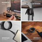 Statik MagStack Pro USB C to USB C Cable, Clutter-Free Magnetic Type C Charger - Image 5