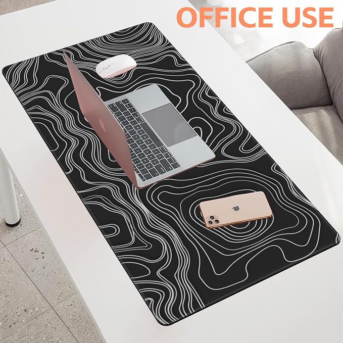 Mouse Pad Large Topographic Map Lines Non-Slip Game Desk Mat - Image 5