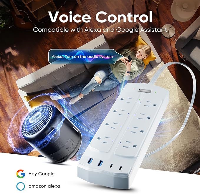 2 Prong Smart Power Strip, Yozisital 2 Prong to 3 Prong Outlet Adapter - Image 3
