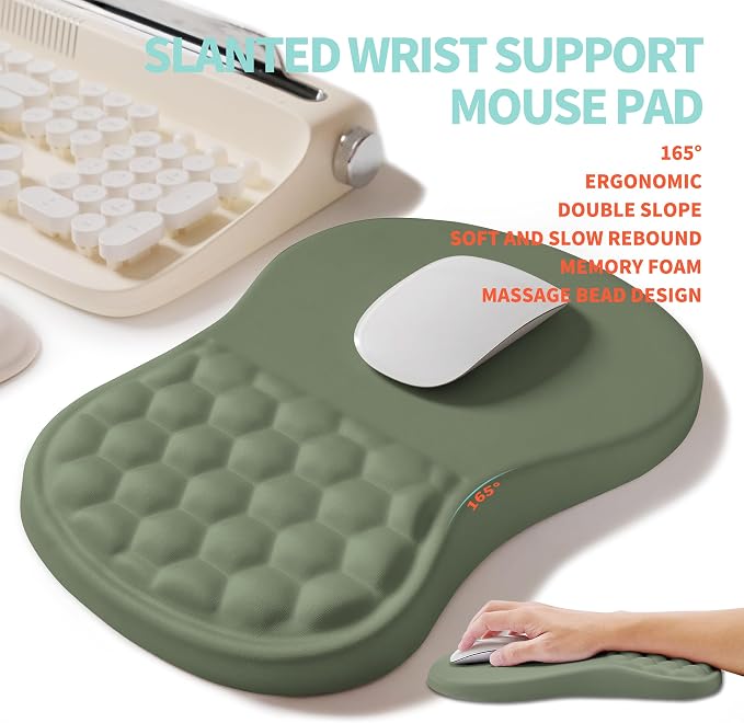 2-in-1 Ergonomic Set, Wave Rise Keyboard Wrist Rest and Massage Bulge Slope - Image 3
