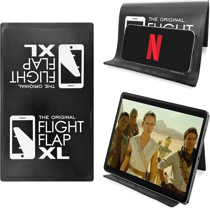 Airplane Tablet Holder, Extra Large 12x7” Flexible Cell Phone and Tablet Holder by FlightFlapbyFolden