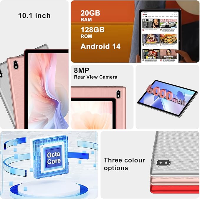 Android 14 Tablet 10 Inch Tablets, 20GB+128GB/1TB Expandable, Tablets - Image 2