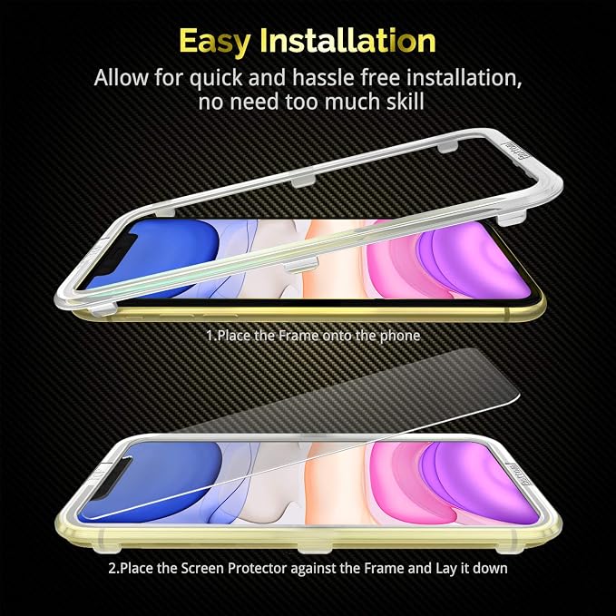 UNBREAKcable Screen Protector for iPhone 11/ iPhone XR 2 Pack, Double Defense - Image 3