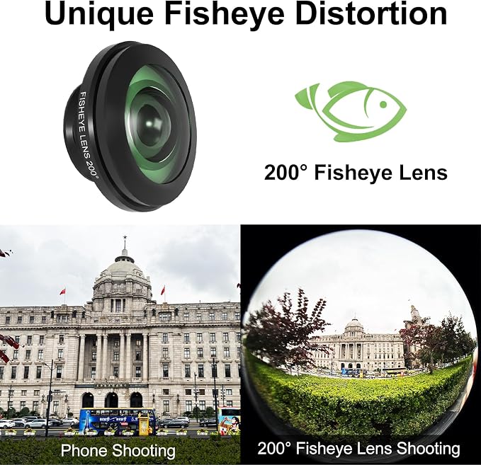 200° Fisheye Lens with 17mm Thread Universal Phone Lens Clip - Image 4