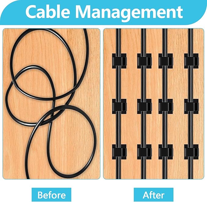 100PCS Adhesive Cable Clips, Wire Holder Organizer Cord Management, Cable - Image 6