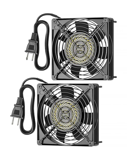 DEWENWILS 2 Pack 120V AC Fan, Waterproof Exhaust Fan 120mm, 13W 2800RPM 60CFM by DEWENWILS
