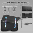 Leather Phone Holster for Men, Horizontal Cell Phone Case, Fits iPhone 17/17 - Image 3