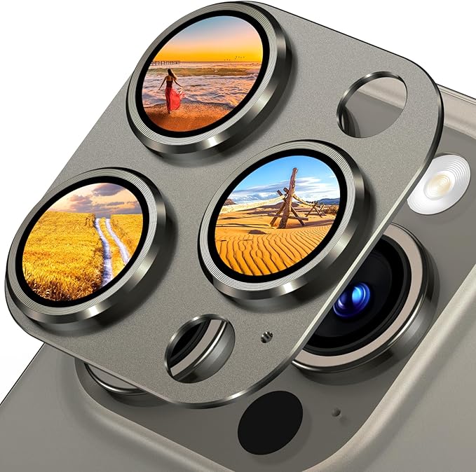 Uyiton Compatible with iPhone 15 Pro/iPhone 15 Pro Max Camera Lens Protector by Uyiton