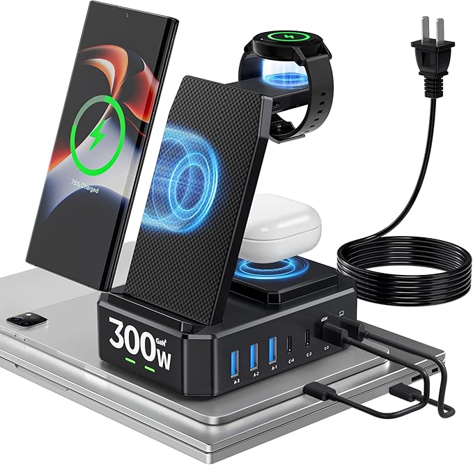 Wireless Charger for Samsung, 300W 10 in 1 Wireless Charging Station, 65W USB C by Zutspzss