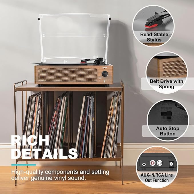 Retro Record Player for Vinyl - Image 3