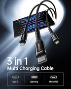 Multi Charging Cable 2Pack 4FT, 3 in 1 Charger Cable Braided Universal Phone - Image 2