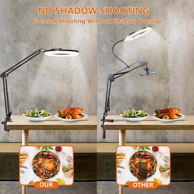 Overhead Phone Mount with Ring Light, 10’’ LED Selfie Light - Image 5