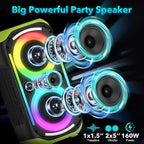 Bluetooth Speaker 160W Loud Wireless Boombox Portable Big Powerful Deep Bass - Image 3