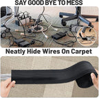 IHKFILAN Carpet Cord Cover Carpet Cable Management Under Desk Cable Grip Strip - Image 6