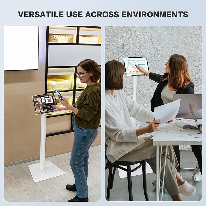 AboveTEK Security iPad Kiosk Floor Stand, Anti-Theft POS Tablet Stands - Image 2
