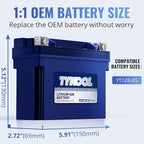 TYKOOL YT12B-BS, 3X Cranking Amps, Lithium LiFePO4 Motorcycle Battery, 12V 6Ah - Image 2