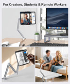 Tablet Arm Mount with Super Grip, Adjustable Foldable Holder & Heavy Duty - Image 5