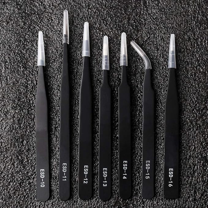 Precision ESD Anti-Static Tweezers, Jewelry-making, Laboratory Work - Image 3