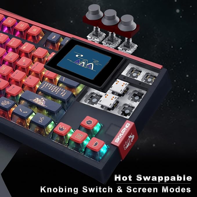 MOLGRIA SKYLOONG GK87 JIUWEI Pudding Keycaps RGB Backlit Gaming Keyboard - Image 4