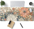 Japanese Minimalist Floral Desk Mat Aesthetic Flowers XL Large Extended Gaming by TENG+DA+QING