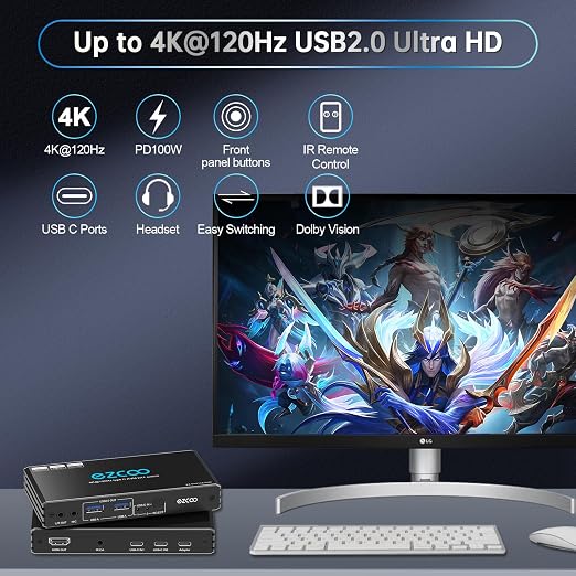 4K@120Hz USB-C HDMI2.1 KVM Switch - Image 4