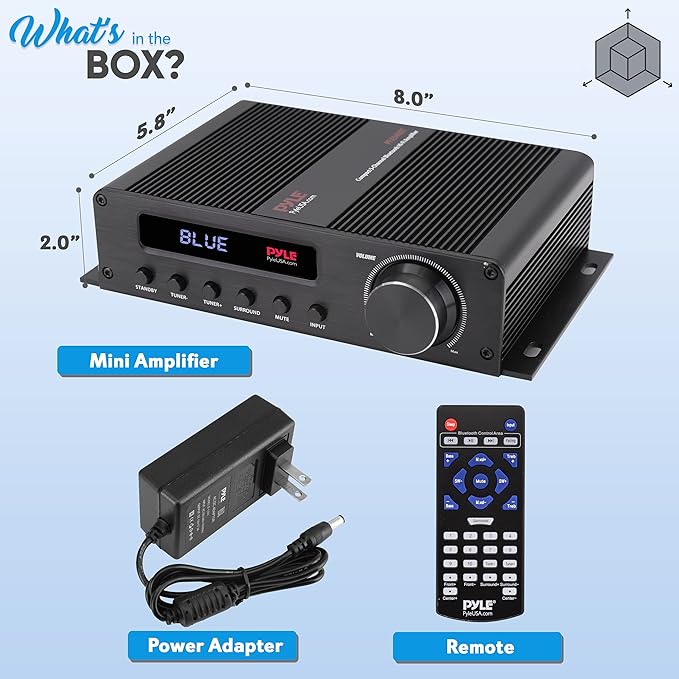 Pyle Wireless Bluetooth Home Audio Amplifier - 100W 5 Channel Home Theater - Image 7