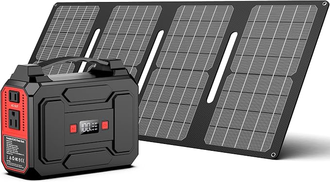 Solar Powered Generator 200W Peak/100W Rated, Portable Solar Generator Power by Apowking