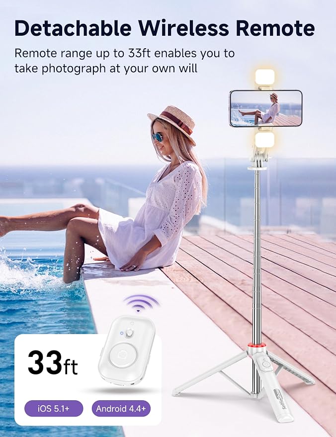Selfie Stick Tripod with 2 Light, 3 Light Modes & 6 Brightness Levels - Image 4