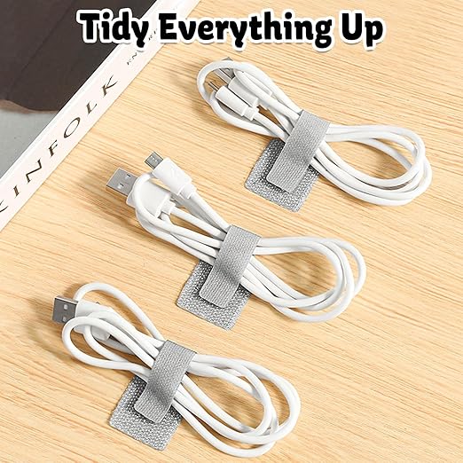 40 PCS Hook and Loop Cable Ties, Self-Adhesive Hook and Loop Cable Straps - Image 5