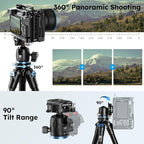 SIRUI Mini Tripod with 360° Panoramic Ball Head, Tabletop Travel Tripod - Image 3