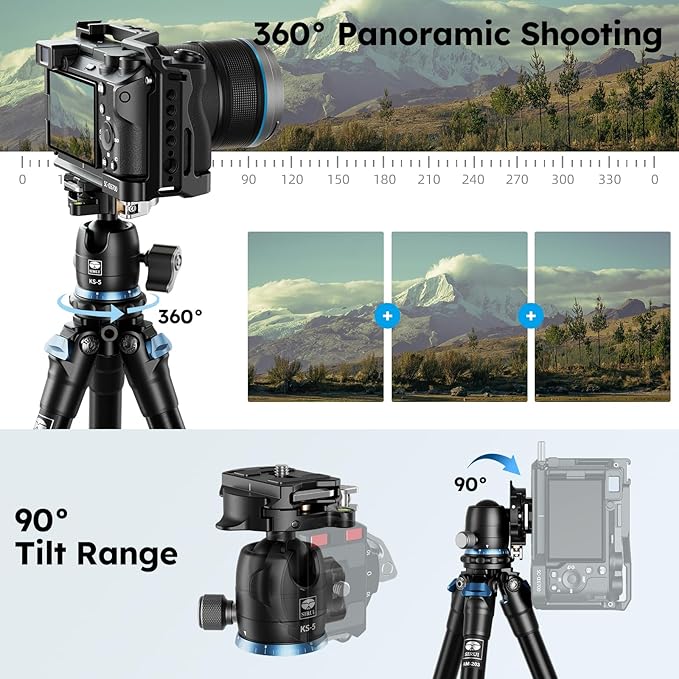 SIRUI Mini Tripod with 360° Panoramic Ball Head, Tabletop Travel Tripod - Image 3