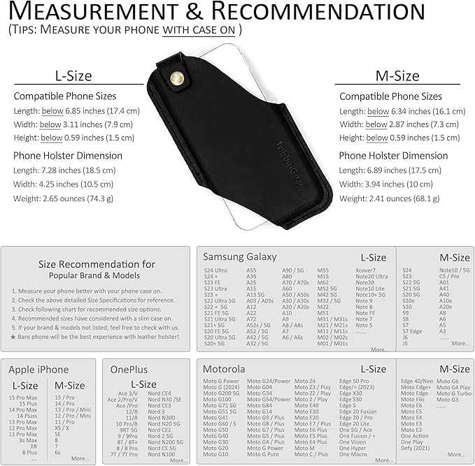 TobbinGear Left-Handed Leather Cell Phone Holster - Image 5