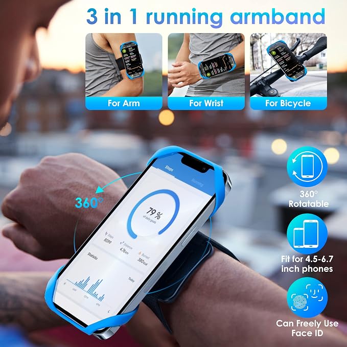 Cikyner Running Armband : 3 in 1 Sports Phone Holder - Image 3