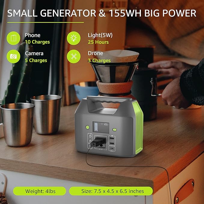 Portable Power Station 150W 155Wh, EnginStar Power Bank - Image 2