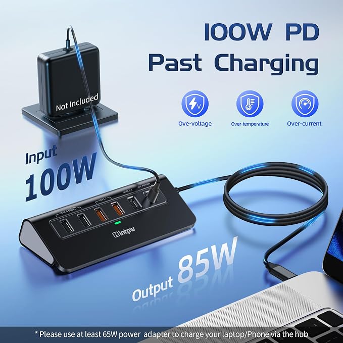 USB C Hub Ethernet, 10Gbps Laptop Docking Station 10-in-1, 4K@60Hz HDMI - Image 6