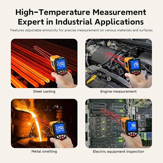 -58°F to 3992°F Infrared Thermometer IR Gun, High-Temp Digital Temperature Gun - Image 6