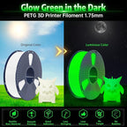 SUNLU PETG Glow in The Dark Filament, Luminous PETG 3D Printer Filament 1.75mm - Image 2
