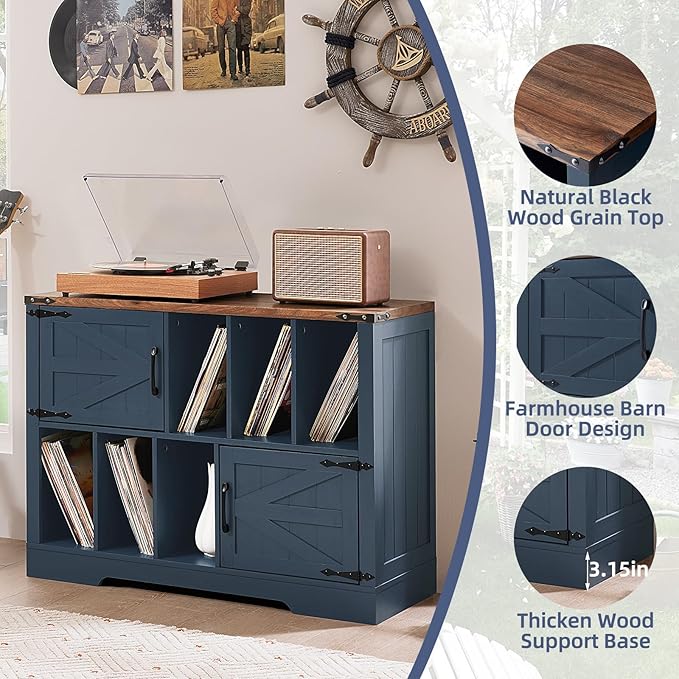 Large Record Player Stand with Vinyl Storage Up to 450 Albums, 39 Inch - Image 6