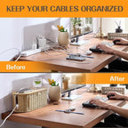 FairyHaus Cable Management Box 2Pack Caramel, Handwoven Large and Small Cable - Image 5