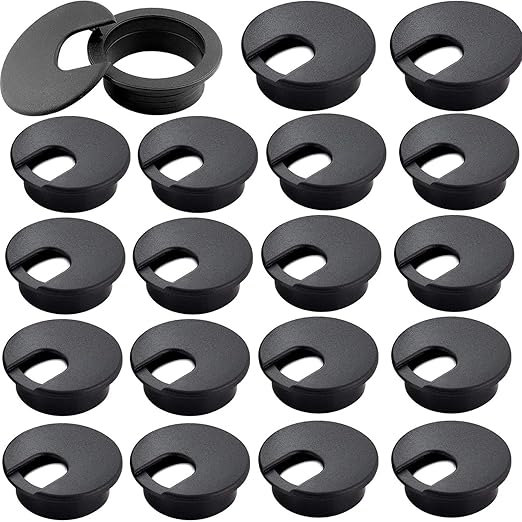 2" White Plastic Desk Grommet, HNBun 20 Pack Cable Wire Grommet Tidy Cable Hole by HNBun