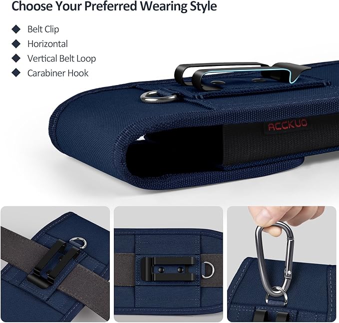 Phone Holster for Belt with Metal Clip and Magnetic Closure Compatible with - Image 4