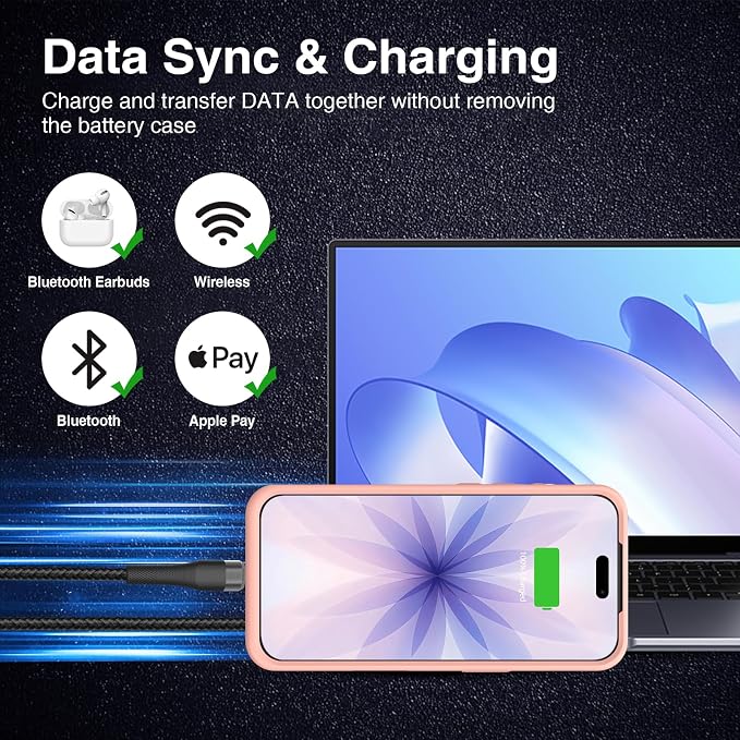 GIN FOXI Battery Case for iPhone 17, Charging Case Charger 8500mAh Ultra-Slim - Image 4