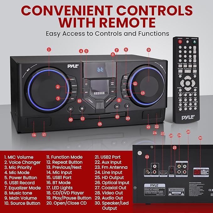 Pyle 4-Piece Bluetooth Stereo System - Image 2