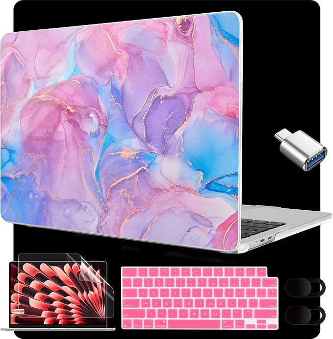 MEEgoodo for M4/M3/M2 MacBook Air 15.3 inch Case 2025 2024 2023, Case Fit Model by MEEgoodo